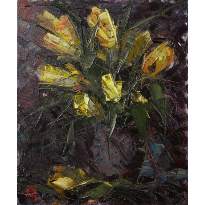 Букет желтых тюльпанов