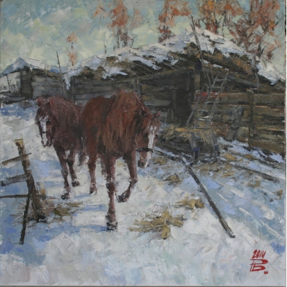 Деревенское утро (пора на работу)