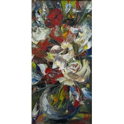 Букет с красными и белыми розами