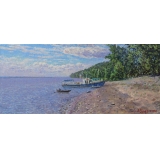 Волжский бережок (картина в раме)